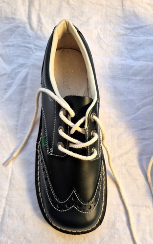 Kickers blue brogue lace - brogue, up